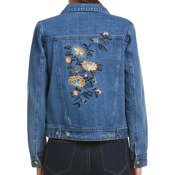 Lunick Jackets & Blazers - Lunick Embroidered Jean Jacket Size M